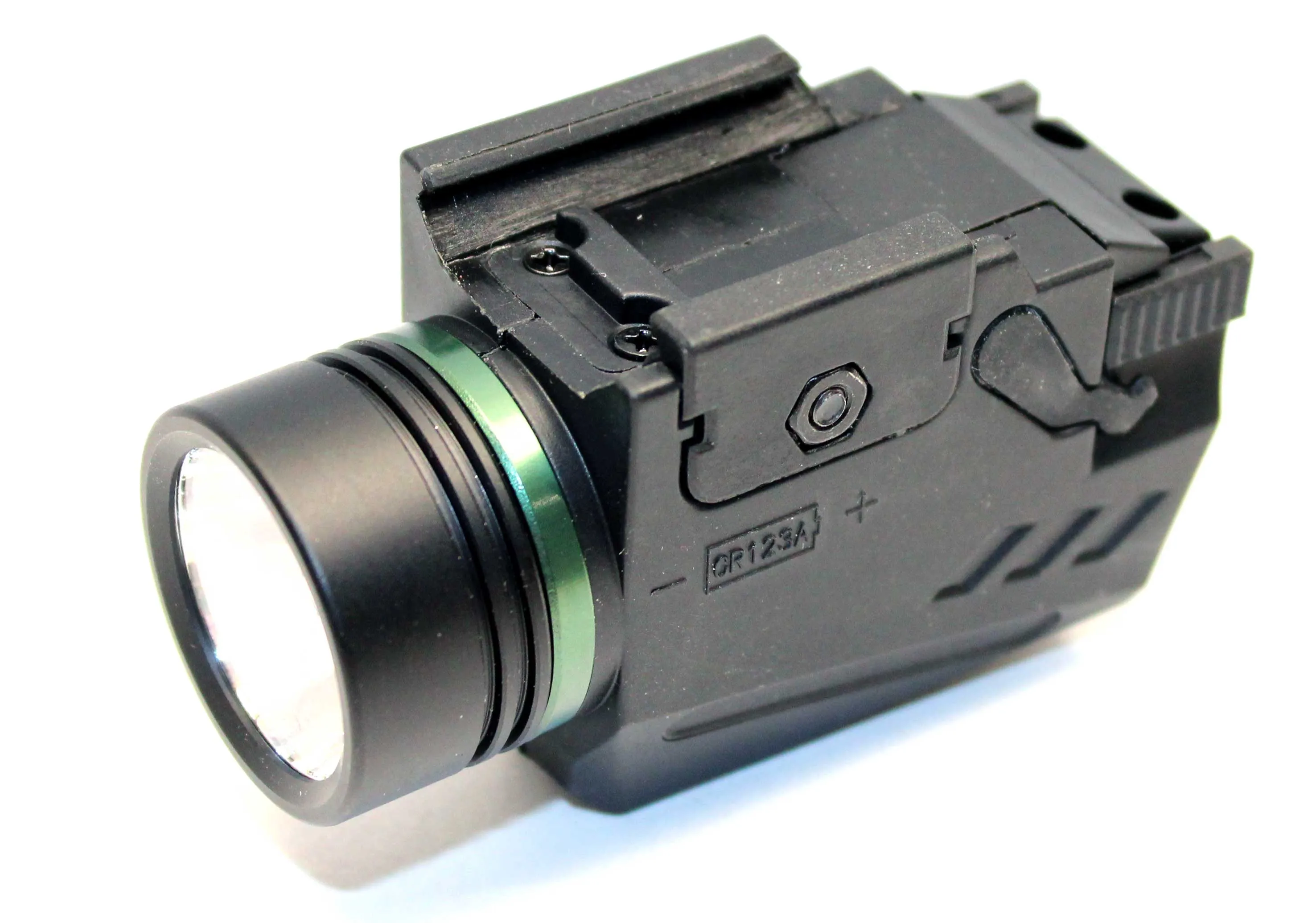 Handgun flashlight with green laser combo 300 lumens polymer body black for Glock 38.