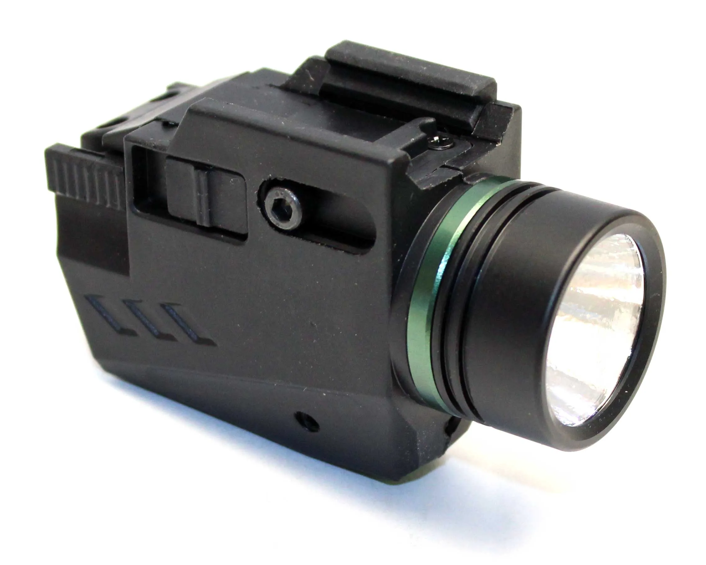 Handgun flashlight with green laser combo 300 lumens polymer body black for Glock 38.