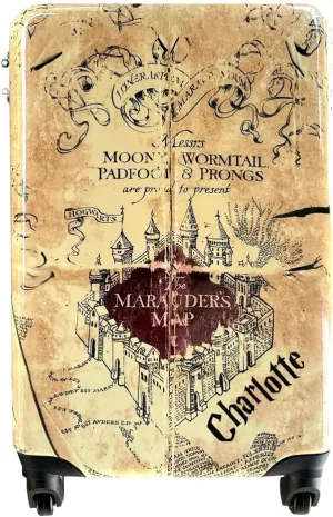 HARRY POTTER Luggage Personalized Carry On Hardshell Rolling Luggage Suitcase Travel Bag Gifts Merchandise Travel Stuff - Personalized Marauders Map with Name