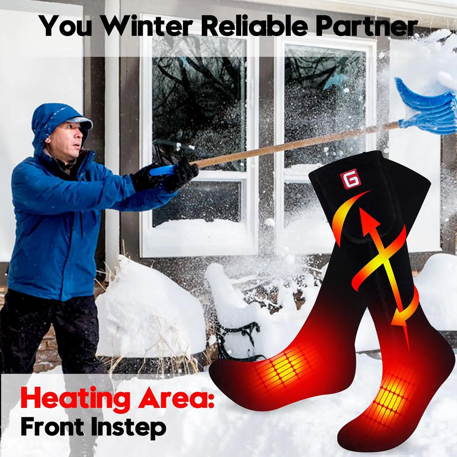 Heated Socks for Men Women Rechargeable Washable Winter Electric Thermal Heated Socks Foot Warmer 6-12 USA Size