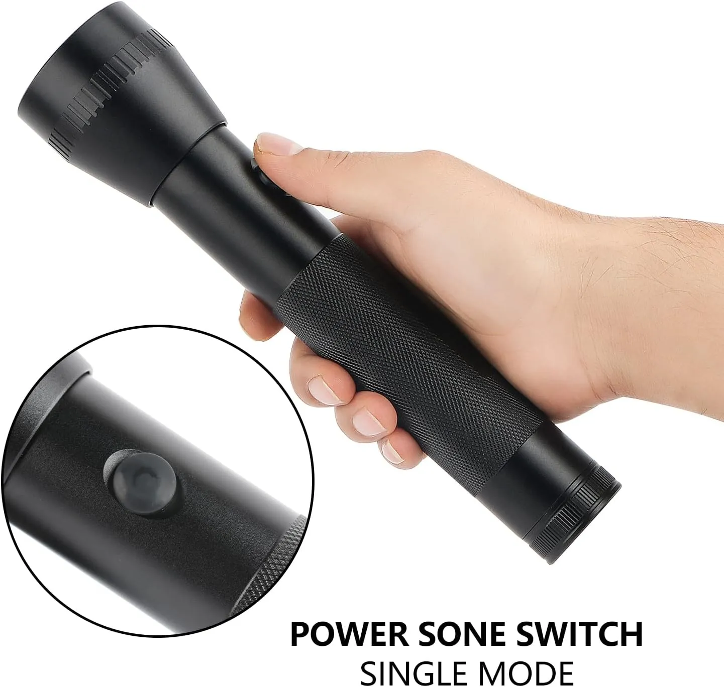 Heavy Duty 2-Cell D Battery LED Big Flashlights, High Lumens, Single Mode, Aluminum, Rugged Metal Flashlight for Outdoors and Emergency Power Outages (3 Pack)