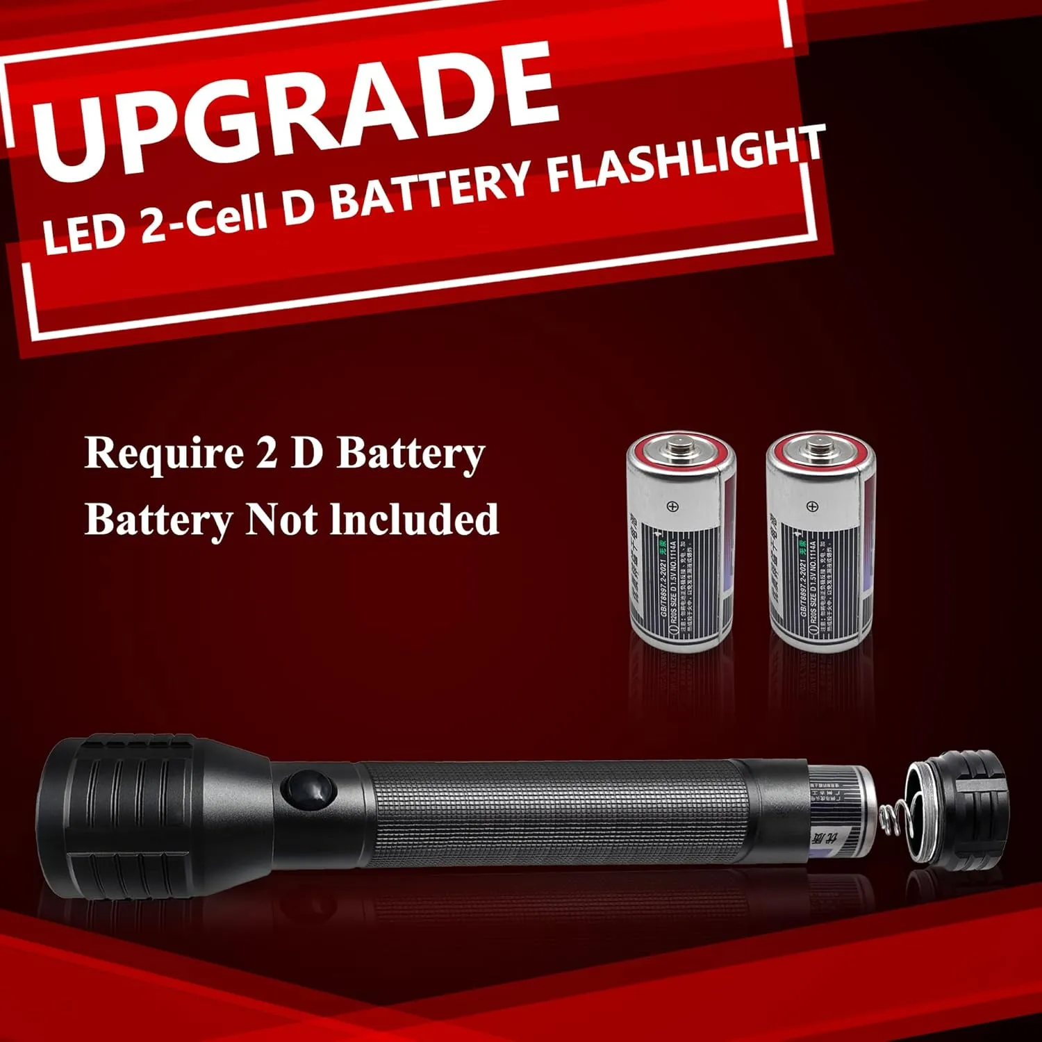Heavy-Duty LED 2-Cell D Flashlight