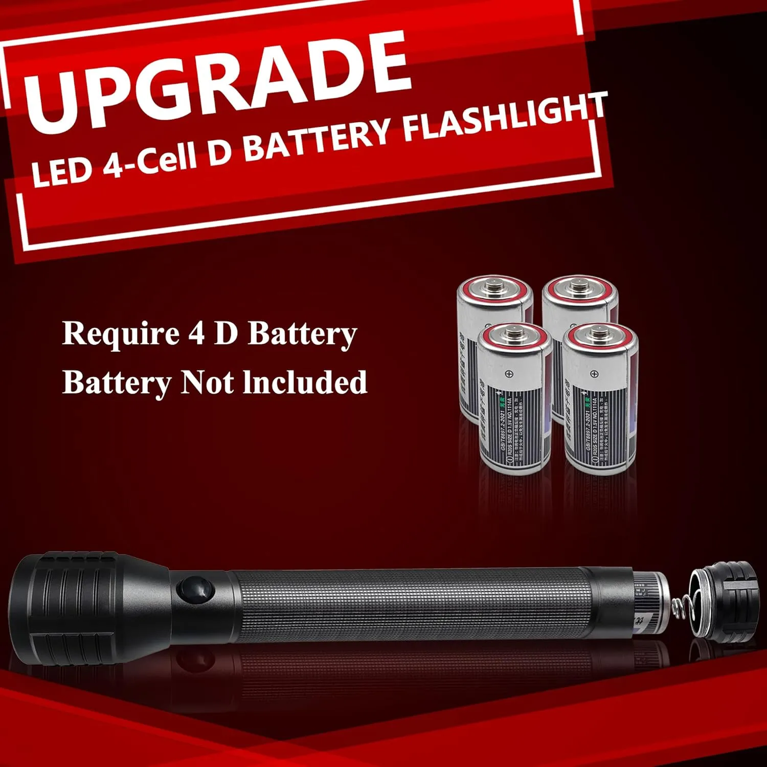 Heavy-Duty LED 4-Cell D Flashlight