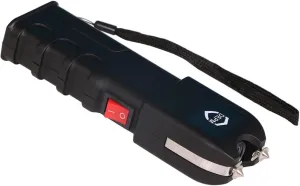 Heavy Duty Stun Gun with Flashlight and Anti-Grab Bar Technology, Black