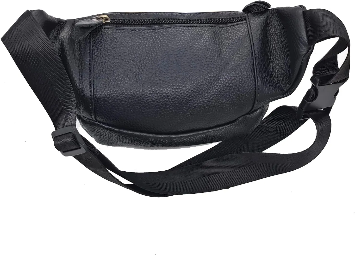 Hebetag Leather Waist Pack Outdoor Fanny Bag for Men Women Travel Hiking Camping Running Hip Bum Belt Cell Phone Purse Wallet Pouch (Black)