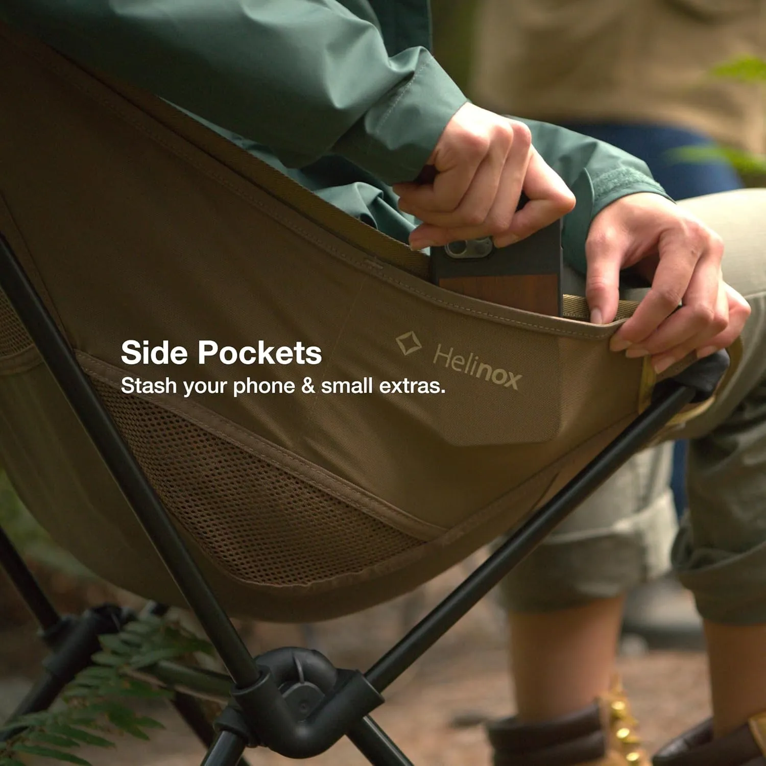 Helinox Sunset Chair Lightweight, High-Back, Compact, Collapsible Camping Chair, Mint Multiblock