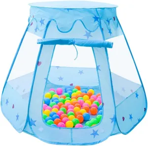 Hexagon Play Tent House Blue Game House for Years Old Easy to Install for Imagination and Creativity Development No Balls Included