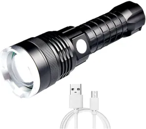 High Lumen LED Flashlight,XHP70.2 LED Flashlights High Lumens Rechargeable,High Powered Tactical Flash light,Super Bright Handheld Flash lights 5 Modes,Waterproof Zoomable for Emergency,Camping
