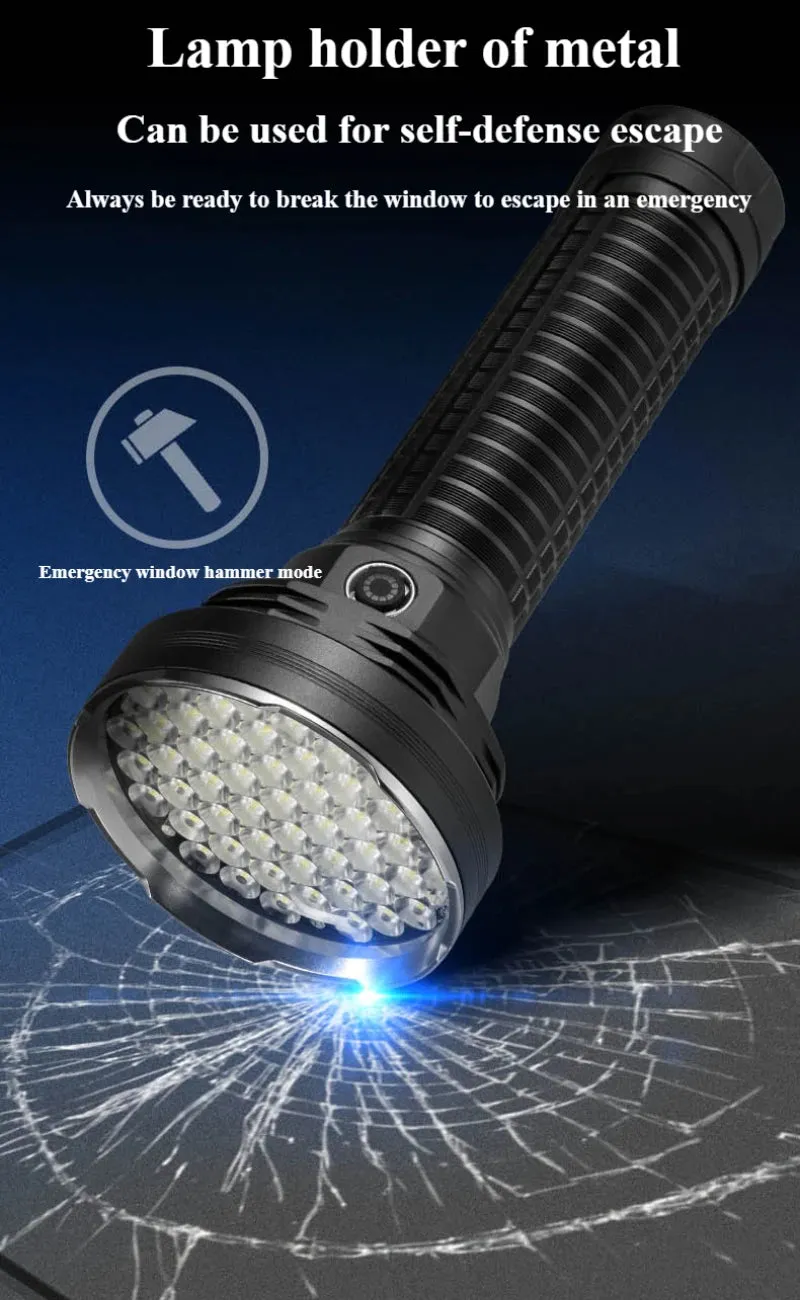 High-Power 200000Lumens 31 LED P50 Alloy Torch with 7000mah 26650 Rechargeable Battery Long Distance Super Bright Waterproof Lamp