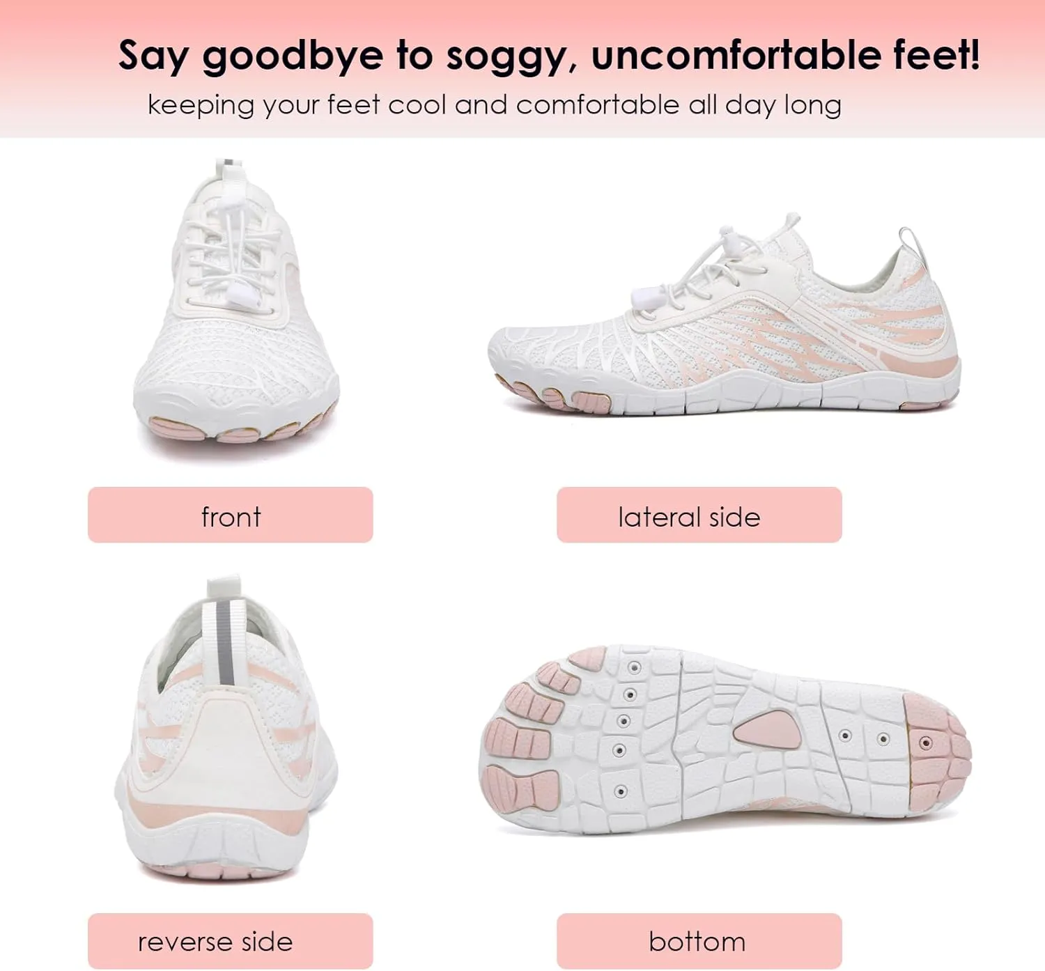 Hike Barefoot Shoes Breathable Non-Slip Athletic Footwear Wide Toe Water Shoes for Women & Men