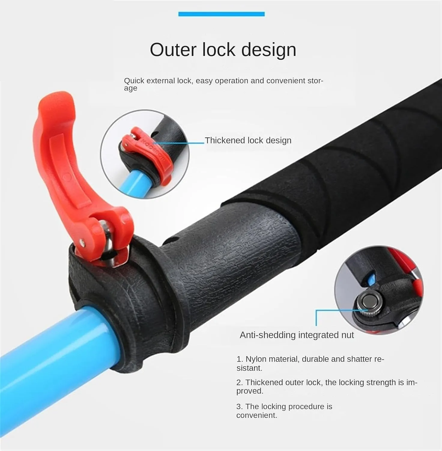 Hiking Trekking Poles Carbon Fiber Trekking Poles Lightweight Hiking Walking Sticks with EVA Handle Grip Hiking Sticks for Trekking(Black,125cm)