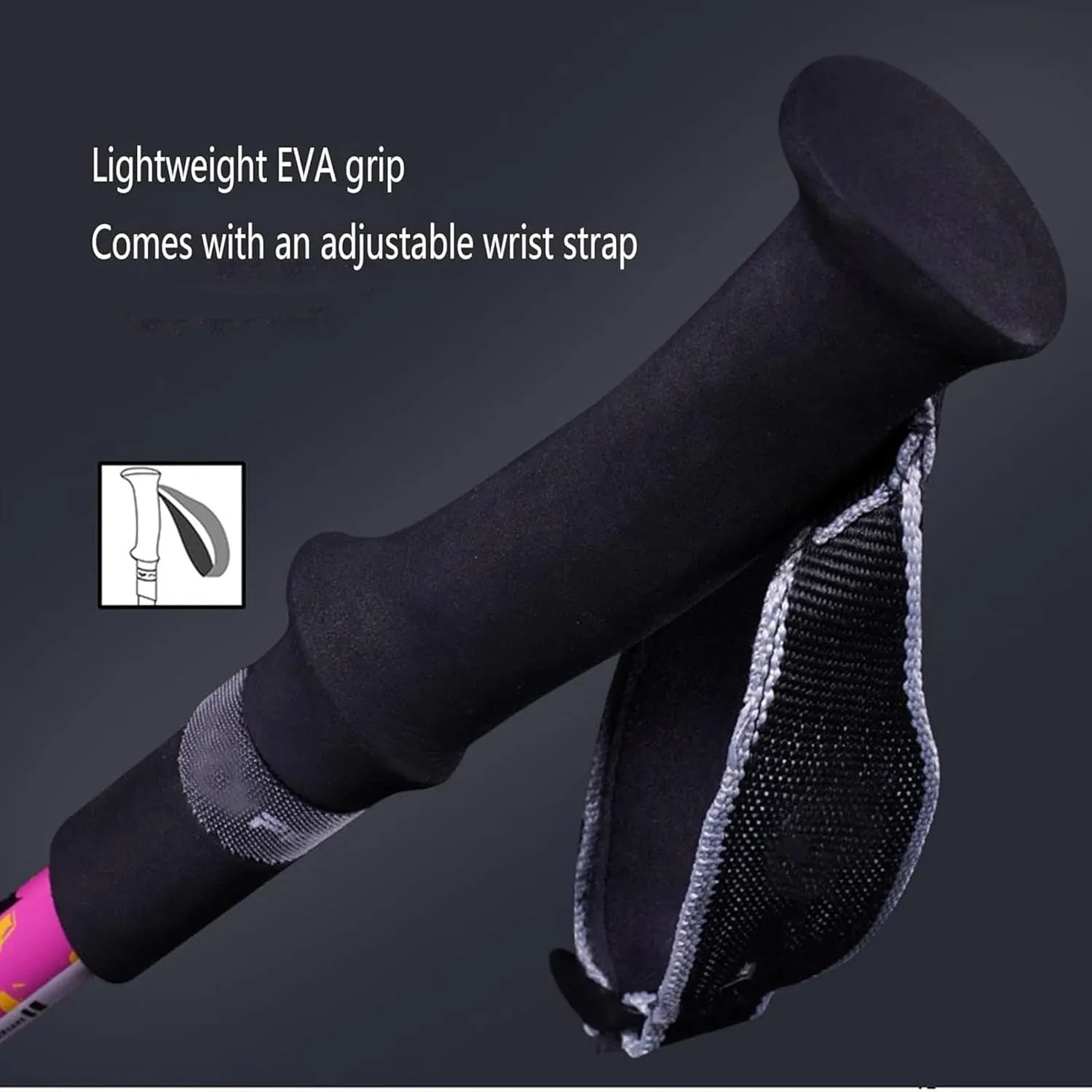 Hiking Trekking Poles Carbon Fibre Hiking Poles Telescopic Hiking Stick Walking Poles Retractable for Outdoor Hiking Sticks for Trekking