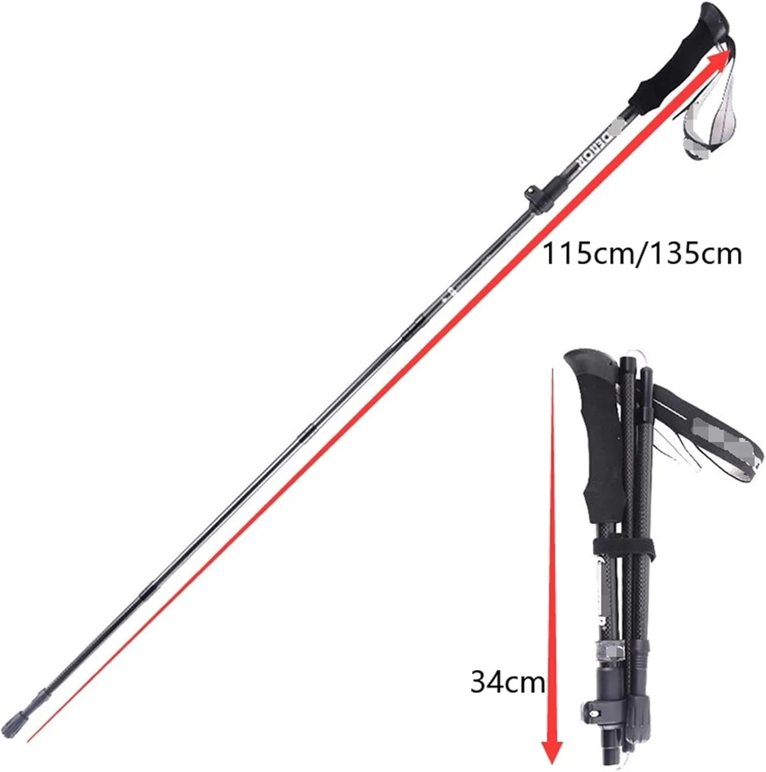 Hiking Trekking Poles Lightweight Carbon Fiber Trekking Poles with Foam EVA Grips for Hiking Walking Hiking Sticks for Trekking(130cm)