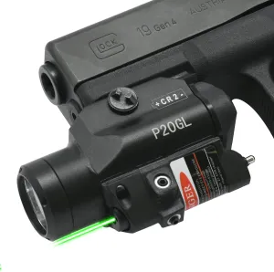 HiLight P20GL Tactical LED Flashlight and Green Laser Combo by HiLight for Pistols (W/Green Laser)