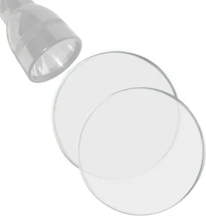 HQRP Glass Lens Replacement for Maglite C or D Cell Flashlights Upgrade, 52×2 mm, Tempered Glass D Lens Shatterproof and UltraClear, 2-Pack
