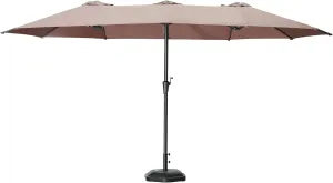 HYD-Parts 15Ft Patio Umbrella Double-Sided Market Extra Large Umbrella Outdoor Patio w/Easy Crank for Yard, Poolside, Deck (No base)