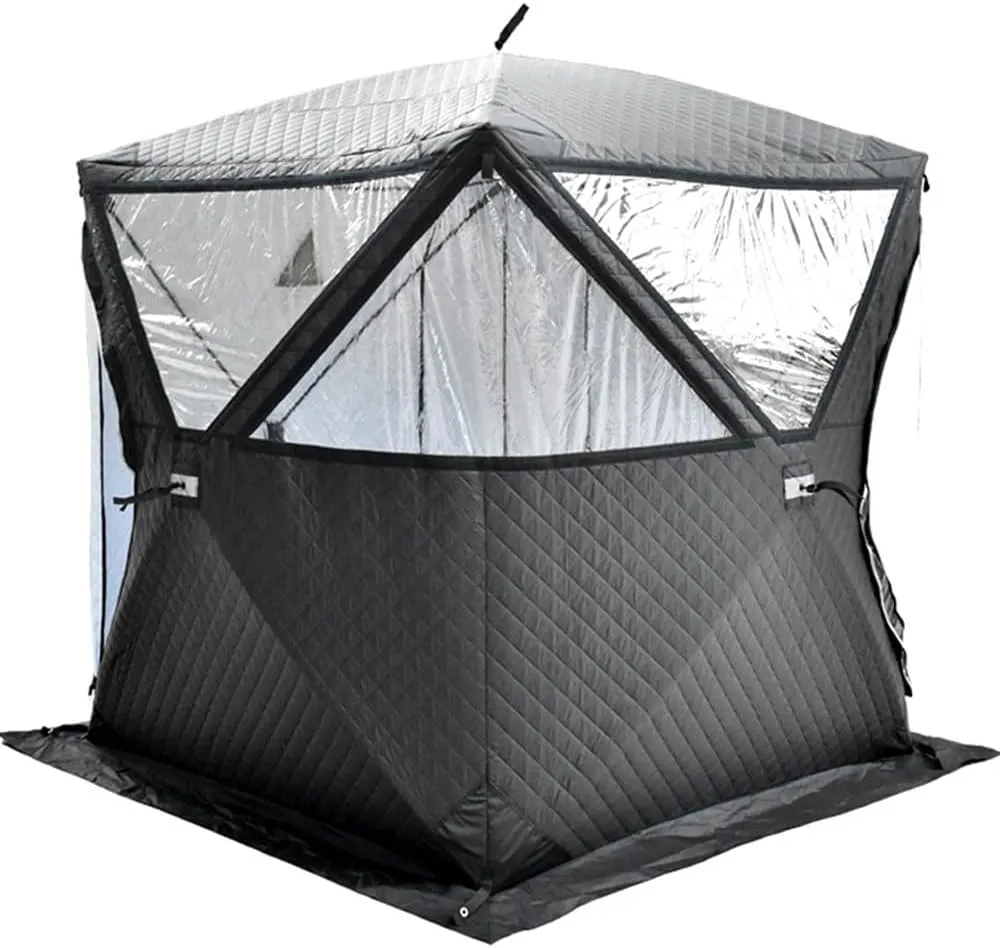 Ice Fishing Shelter, Oxford Fabric Waterproof Ice Fish Shelter for Outdoor Fishing, Portable Insulated Ice Fishing Tent