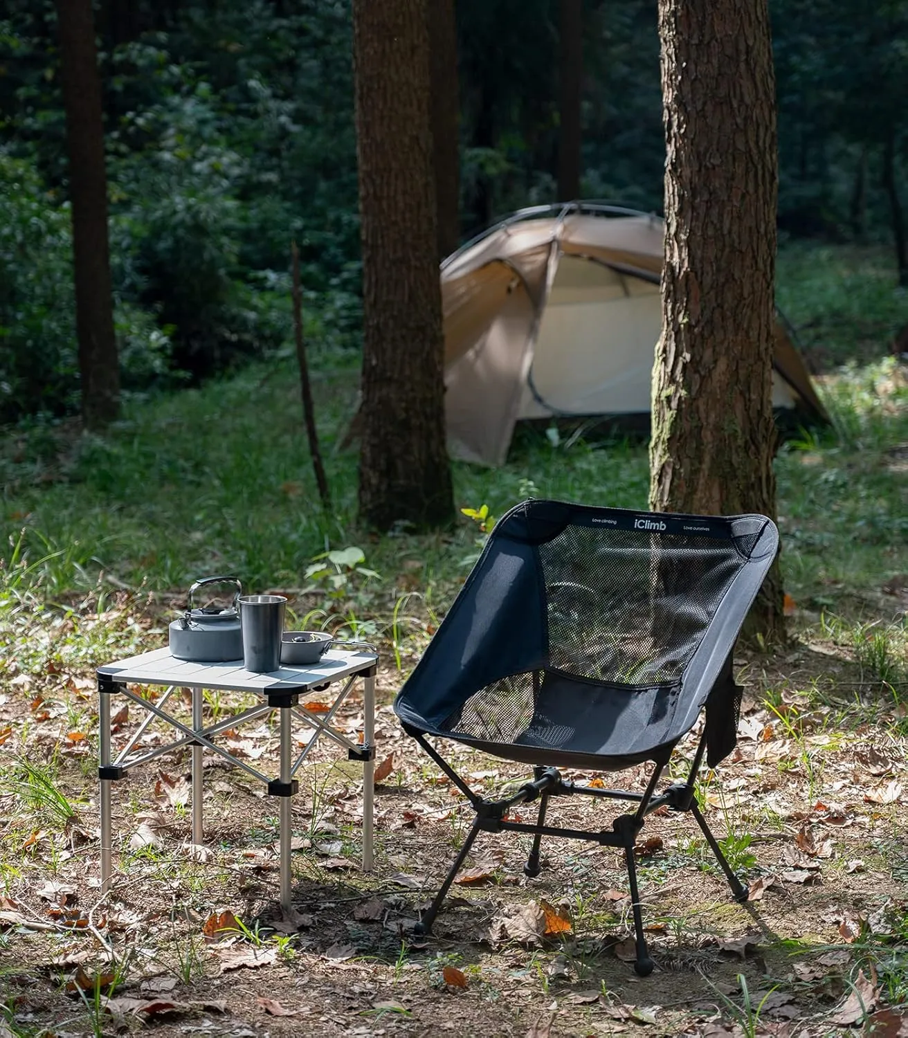 iClimb Ultralight Compact Camping Folding Beach Chair with Anti-Sinking Large Feet