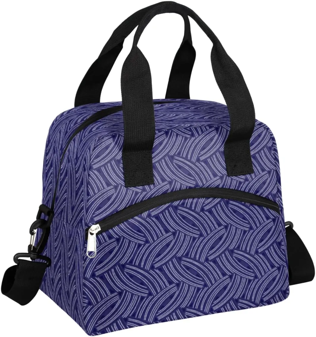 Imaginative Geometrics Insulated Lunch Bag for Women Men, Reusable Lunch Box Container with Adjustable Shoulder Strap Large Leakproof Thermal Lunch Cooler Bag for Adult Work Picnic Office