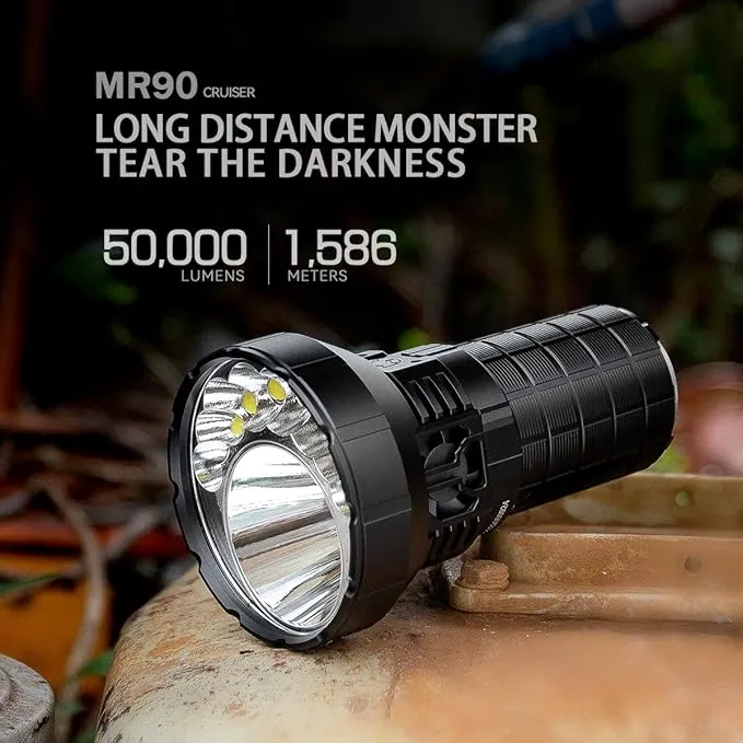 IMALENT MR90 Rechargeable Flashlights 50000 Lumens, Tactical Flashlight with Cree XHP 70.2 LEDs Long Beam Distance 1586 Meters, Led Powerful Flashlight for Camping and Hiking