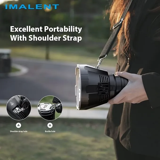 IMALENT MS18 Powerful Bright Flashlight 100,000 Lumens,Rechargeable Flashlights Use 18pcs Cree XHP70.2 LEDs, High Lumens Flashlight with OLED Display, LED Flashlight for Emergency
