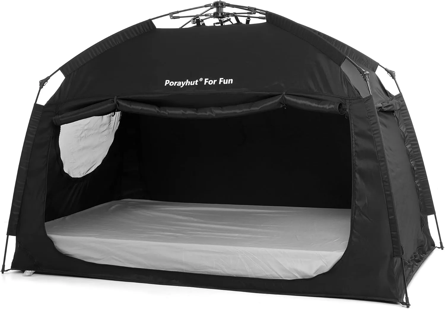 Indoor Instant Privacy Bed Tent for Sleeping,Quick Set-up Bed Canopies,Portable Bed Drapes with Large Space and 3 Doors (Black, Twin)
