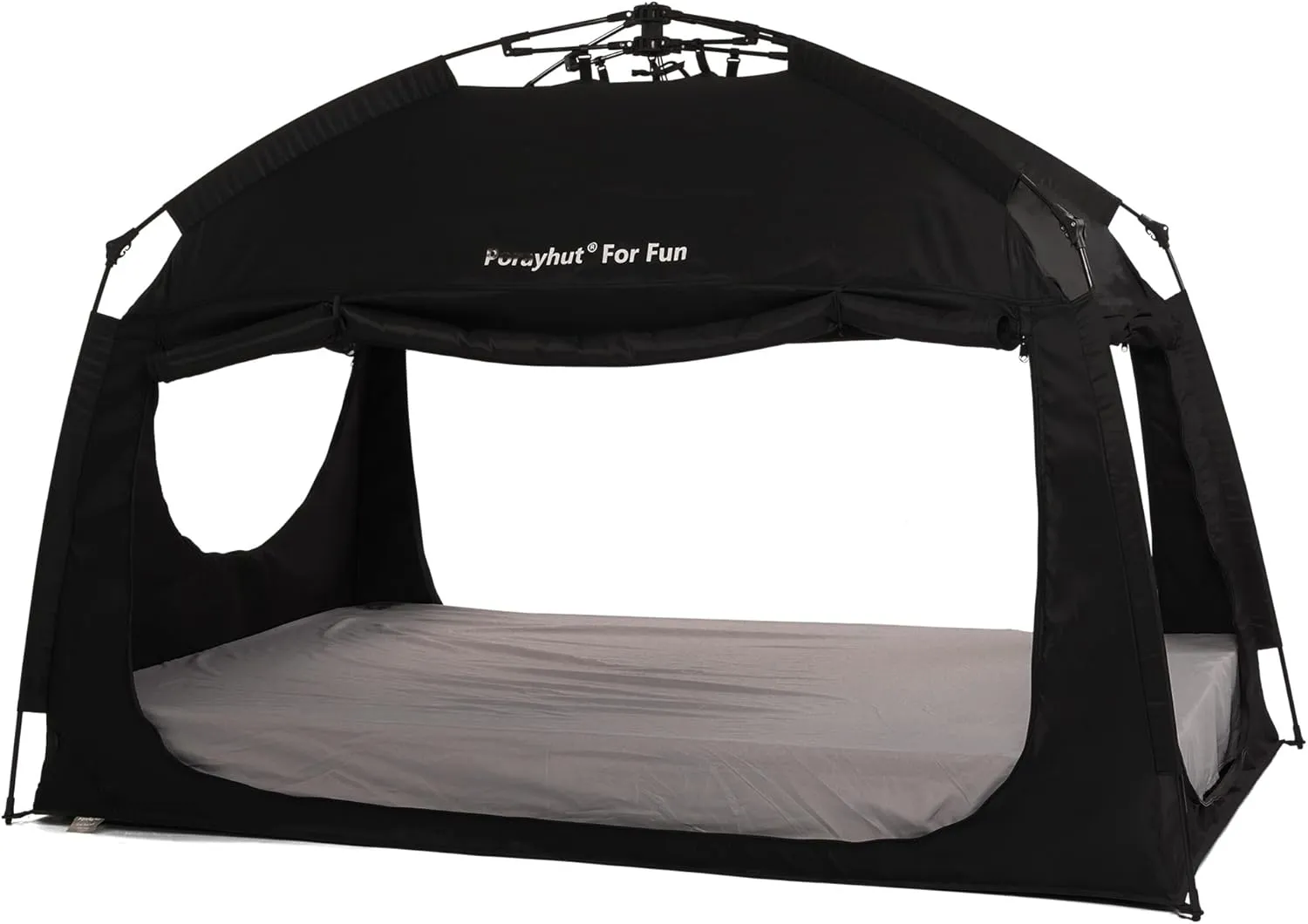 Indoor Instant Privacy Bed Tent for Sleeping,Quick Set-up Bed Canopies,Portable Bed Drapes with Large Space and 3 Doors (Black, Twin)