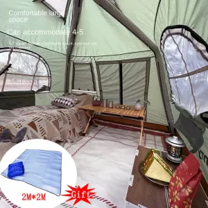 Inflatable Cabin Tent for 5-8 People, Waterproof 4-Season Pop-Up Family Camping Tent