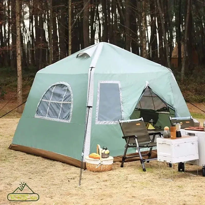Inflatable Cabin Tent for 5-8 People, Waterproof 4-Season Pop-Up Family Camping Tent