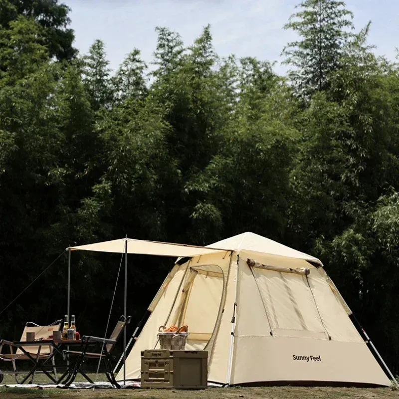 Inflatable Cabin Tent for 5-8 People, Waterproof 4-Season Pop-Up Family Camping Tent