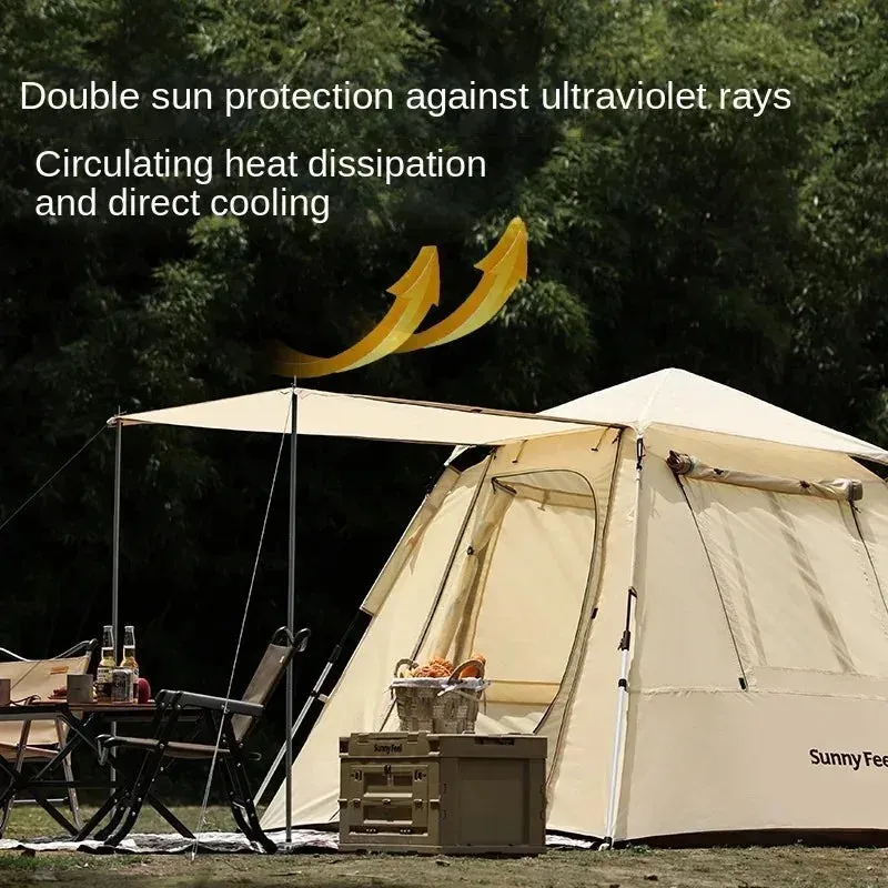 Inflatable Cabin Tent for 5-8 People, Waterproof 4-Season Pop-Up Family Camping Tent