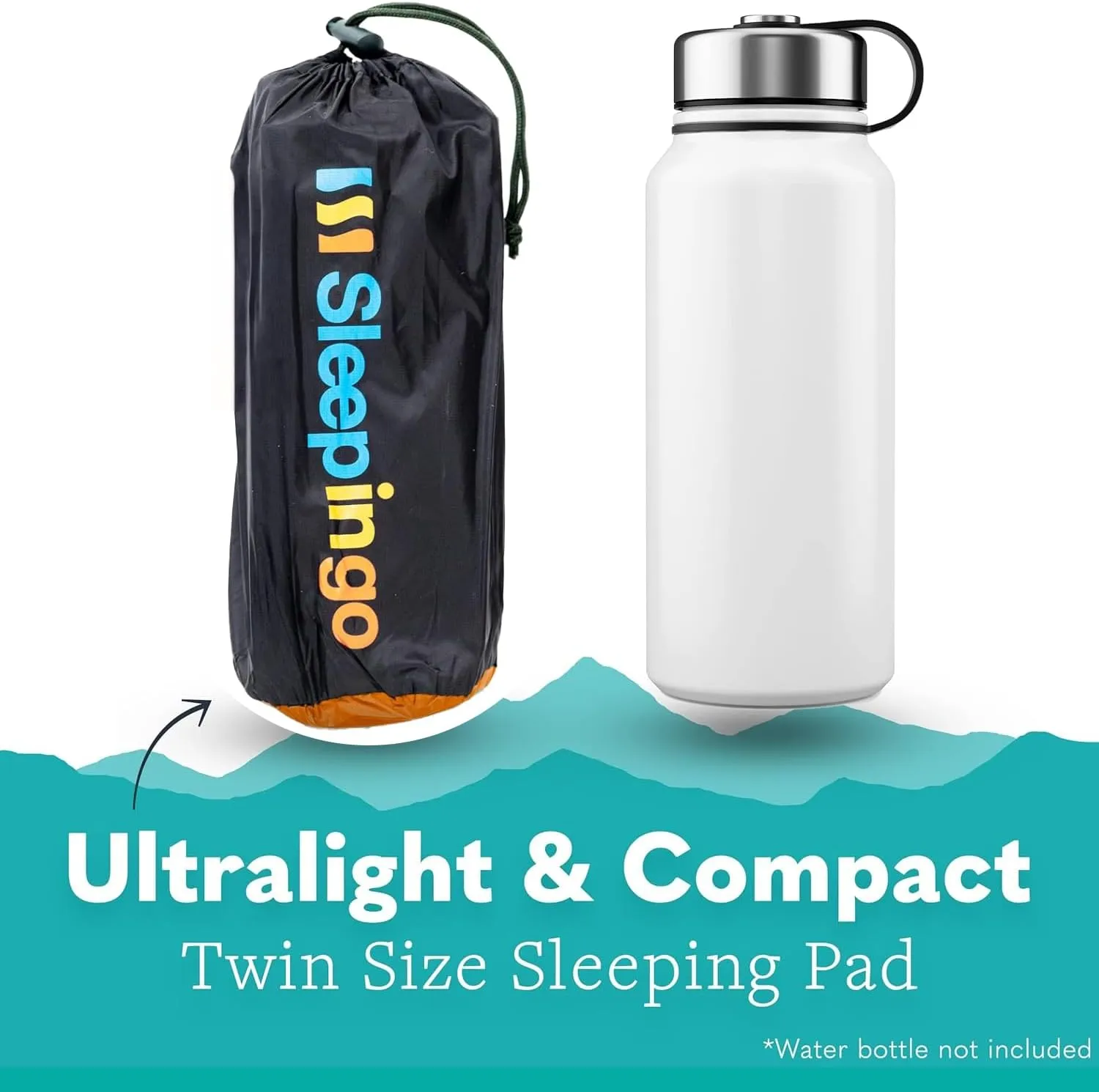 Inflatable Mat for Camping - Pack of 2 - Ultralight Sleeping Pad for Camping and Backpacking - Compact Air Mattress - Camping Mat with Tear-Resistant Ripstop Nylon - 73.5" x 21.5" - Orange