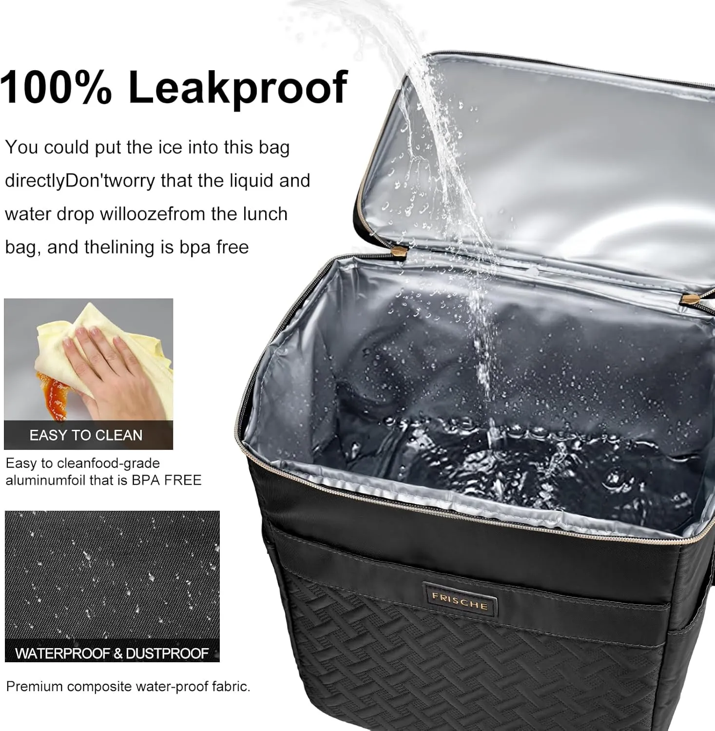 Insulated Waterproof Cooler Bag for Women Men，30 Cans Collapsible Lunch Bag with Shoulder Strap,Leakproof Soft Cooler for Beach, Camping & Travel