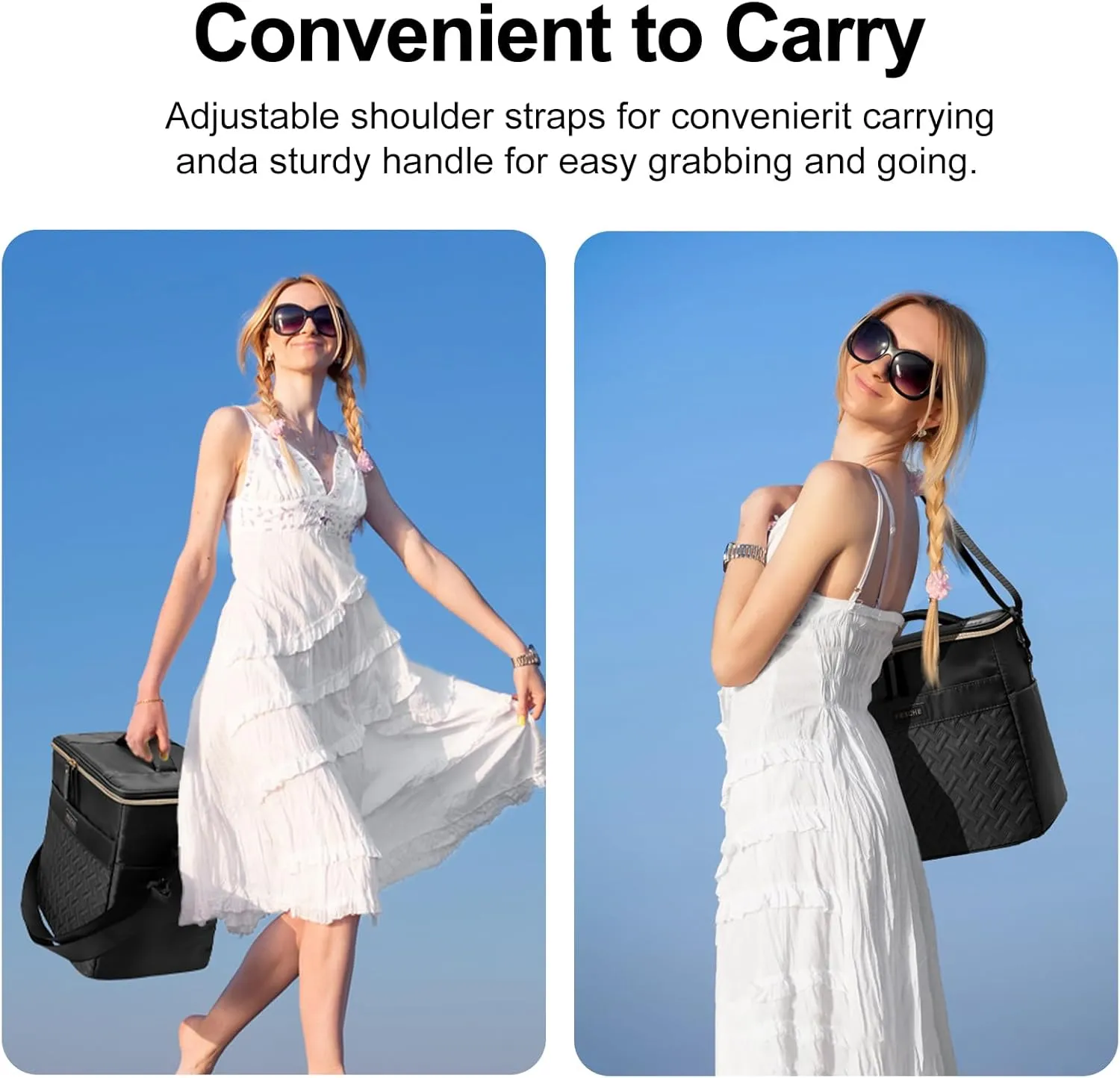 Insulated Waterproof Cooler Bag for Women Men，30 Cans Collapsible Lunch Bag with Shoulder Strap,Leakproof Soft Cooler for Beach, Camping & Travel