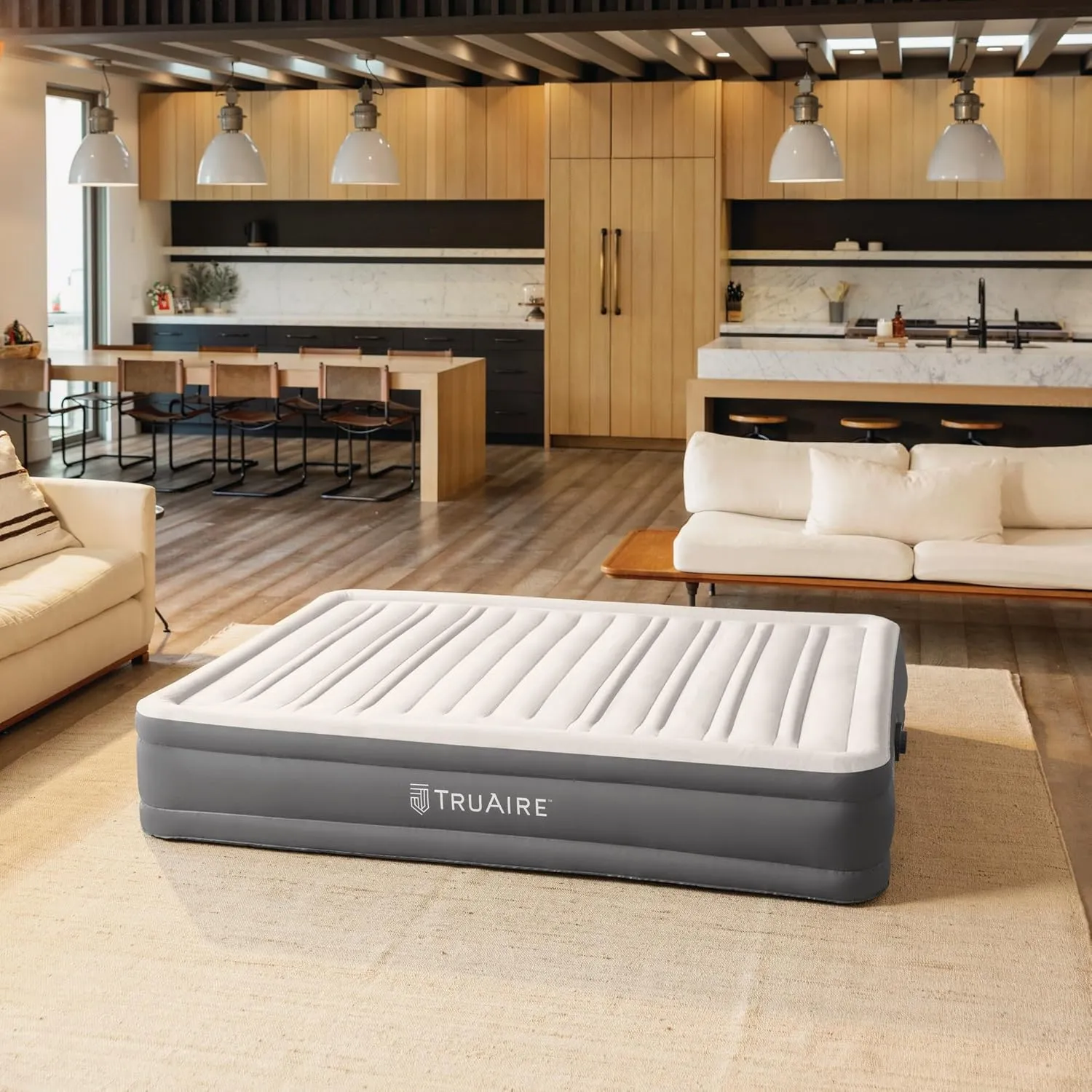 Intex 64021E TruAire Luxury Air Mattress: Fiber-Tech – Built-in Electric Pump – Multizone Support System