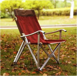 IRYZE Outdoor Chair Folding Camping Chair Outdoor Chair Portable Folding Chairs for Relax Camping Fishing Backrest Stool Aluminum Alloy Leisure Beach Chair Camping Chair Foldable Chair(Red)