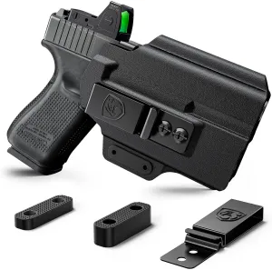 IWB Holster Compatible with Glock 19 (Gen 3/4/5) with Flashlight, 19X, 44, 45, 23, 32 with Light Concealed Carry Holster with Concealment Claw Ideal for Appendix Inside Waistband