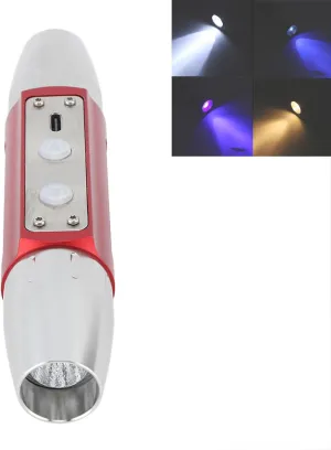 Jade Flashlight Expert Appraisal Light Detector Torch Dual Head 4 Light Sources USB Rechargeable Jewelry Identification Lamp KX4