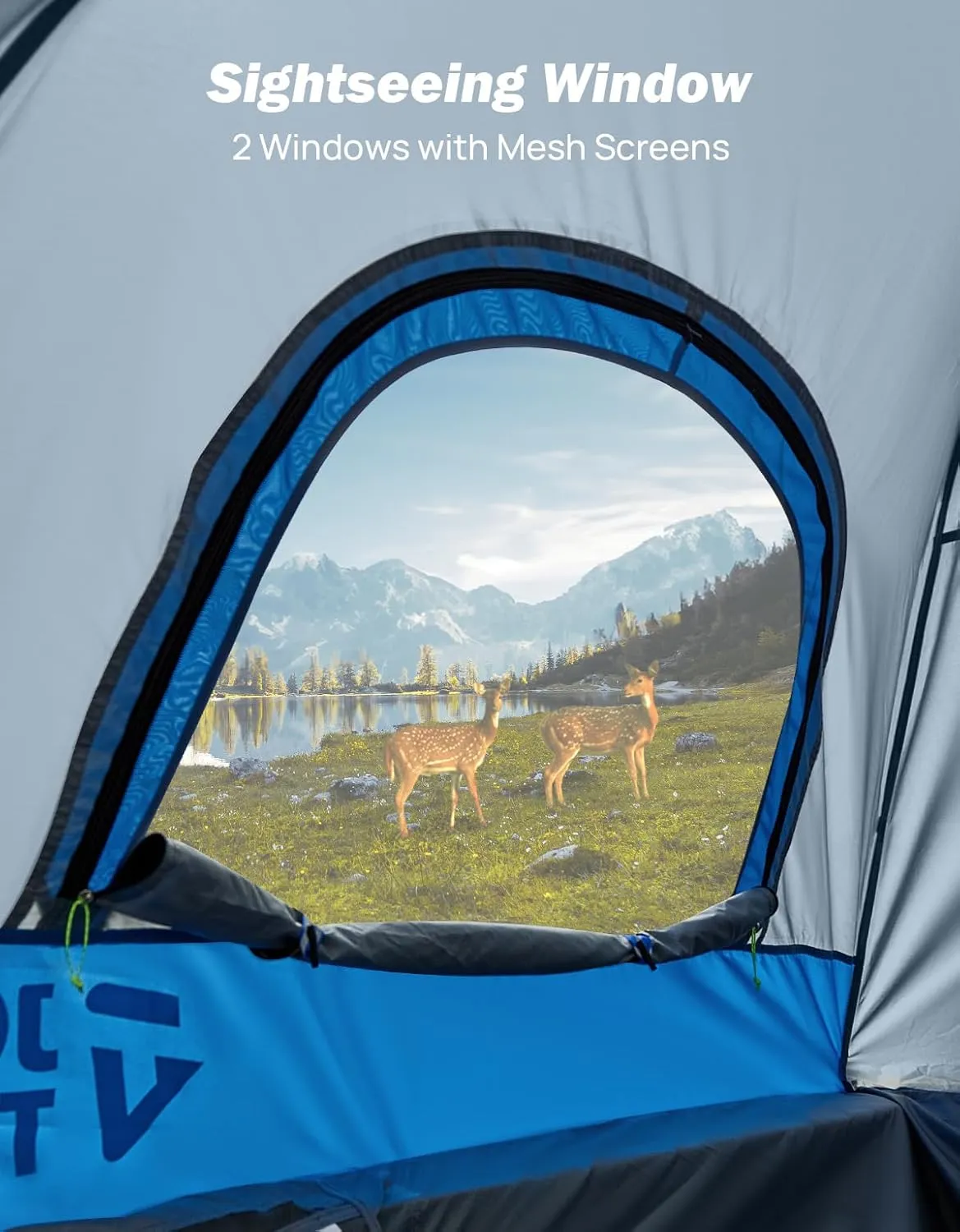 JOYTUTUS Truck Tent, Portable Truck Bed Tent with Rainfly, 5FT - 6.5FT Truck Tent with Waterproof PU2000mm Double Layer for 2 Person - Blue