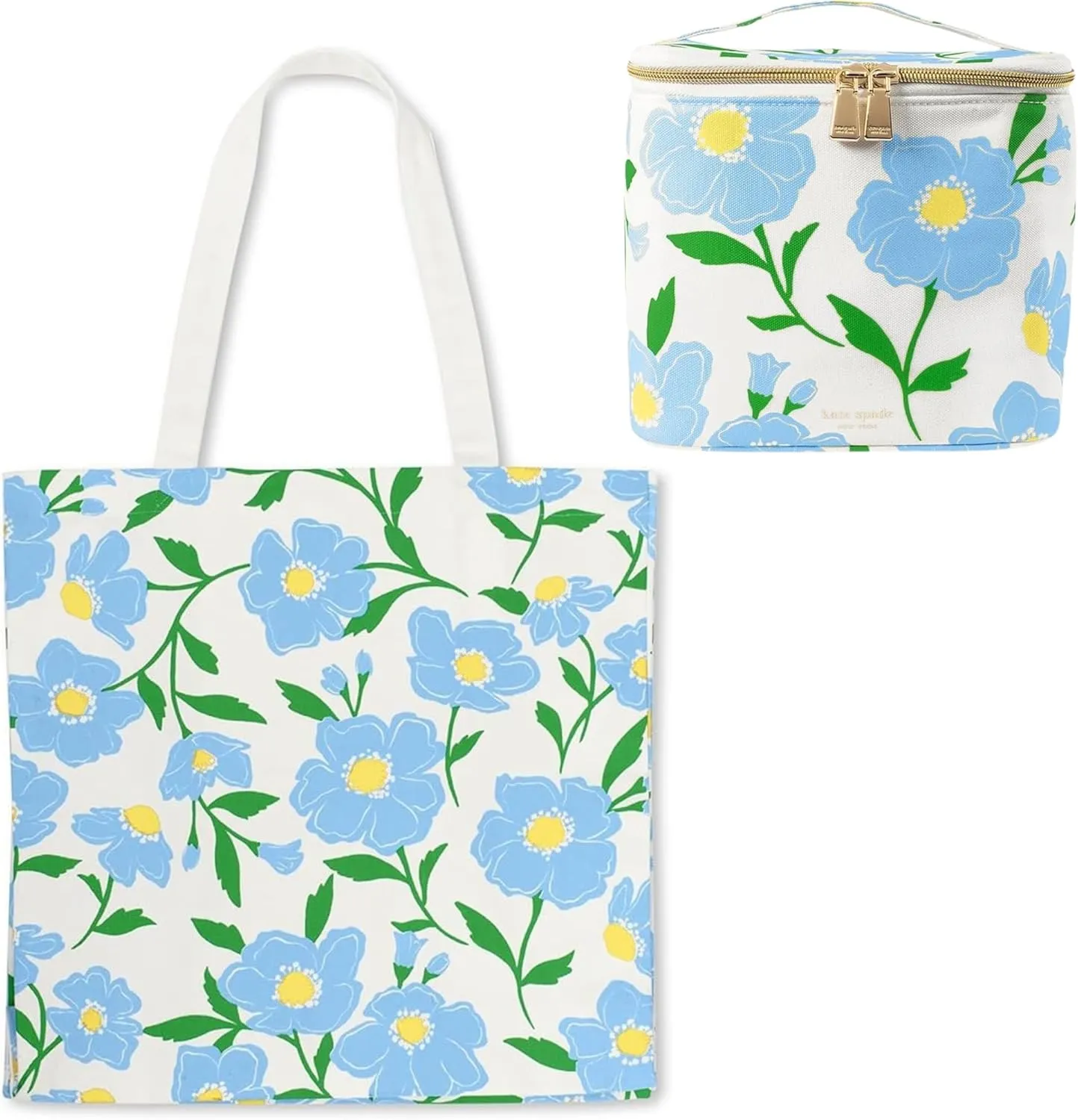 kate spade new york Small Insulated Lunch Tote Bundle with Canvas Tote Bag (Sunshine Floral)