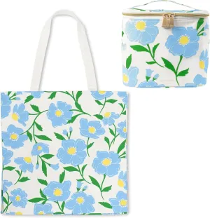 kate spade new york Small Insulated Lunch Tote Bundle with Canvas Tote Bag (Sunshine Floral)