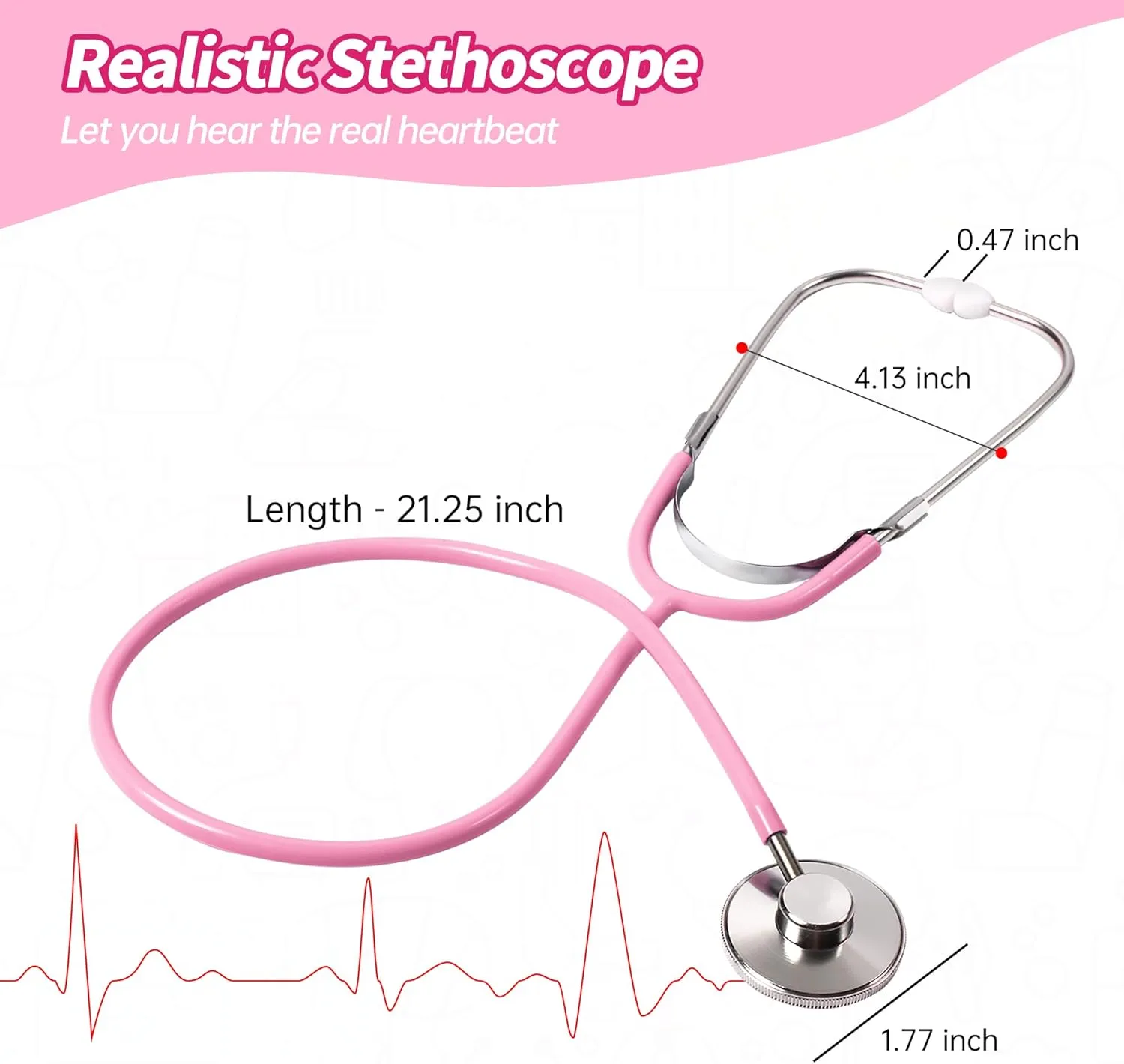 Kids Doctor Kit, 8 Pieces Kids Doctor Playset with Medical Storage Bag & Real Stethoscope, Pretend Play Doctor Toys for Toddler Boys Girls Aged 3 4 5 6