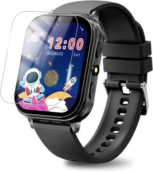 Kids Game Watch Boys Girls with Puzzle Games Music Player Camera HD Touchscreen, Kids Toys Birthday Gifts for Girls Boys Age 6-12 （Black