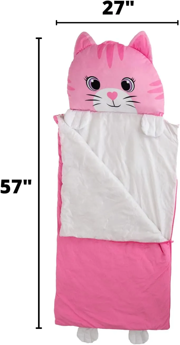 Kid's Nap Buddies Character Preschool Nap Mat, Toddler Sleeping Bag with Pillow for Daycare, Ages 3 