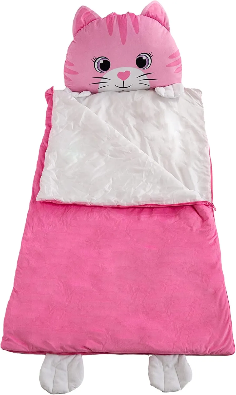 Kid's Nap Buddies Character Preschool Nap Mat, Toddler Sleeping Bag with Pillow for Daycare, Ages 3 