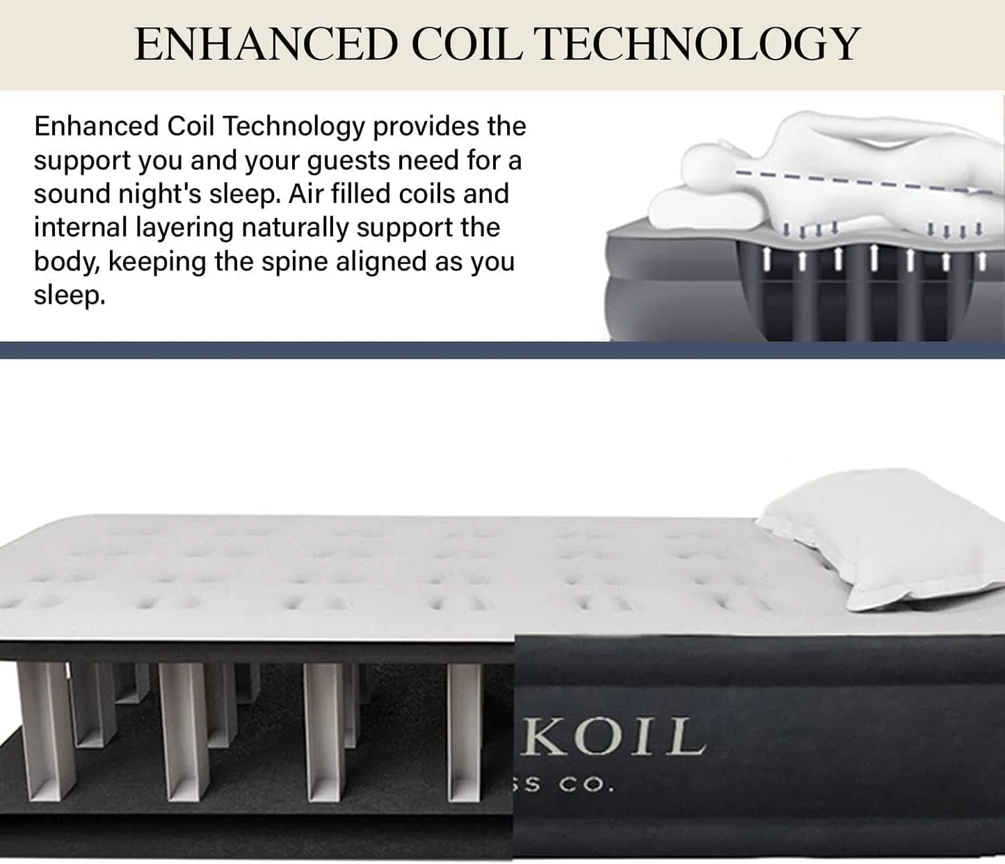 King Koil Plush Pillow Top Luxury Twin Air Mattress with Built-in High-Speed Pump for Camping, Home & Guests - 16" Airbed Inflatable Blow Up Mattress, Waterproof, 1-Year Manufacturer Warranty.