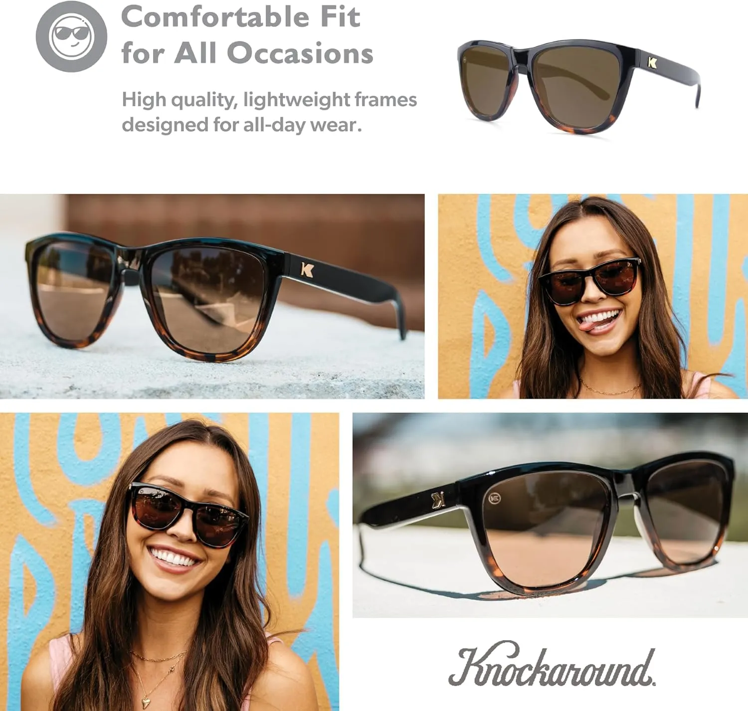 Knockaround Premiums and Sport Polarized Sunglasses for Men & Women - Impact Resistant Lenses & Full UV400 Protection