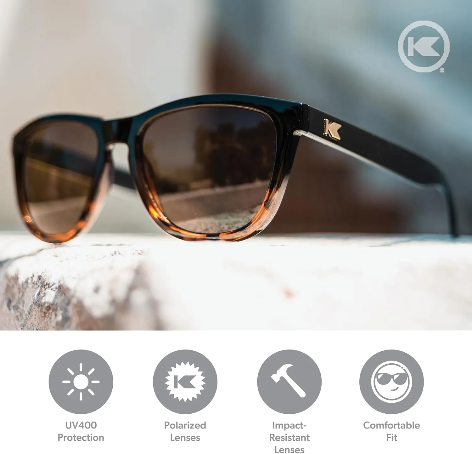 Knockaround Premiums and Sport Polarized Sunglasses for Men & Women - Impact Resistant Lenses & Full UV400 Protection