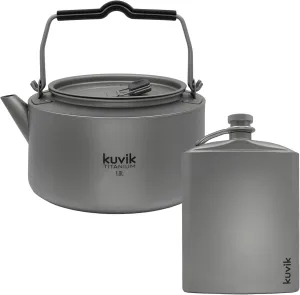 Kuvik 1.0L (33.8 oz) Titanium Kettle & 220ml (7.4 oz) Titanium Flask Bundle