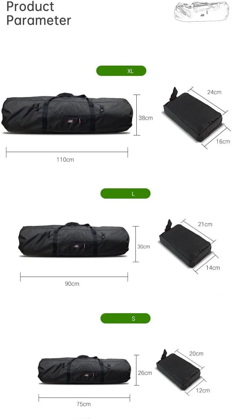 Large Capability Folding Tent Storage Carry Bag Waterproof Luggage Pack Pouch for Camping Hiking Picnic Organizer Walking Holder (Orange-XL)